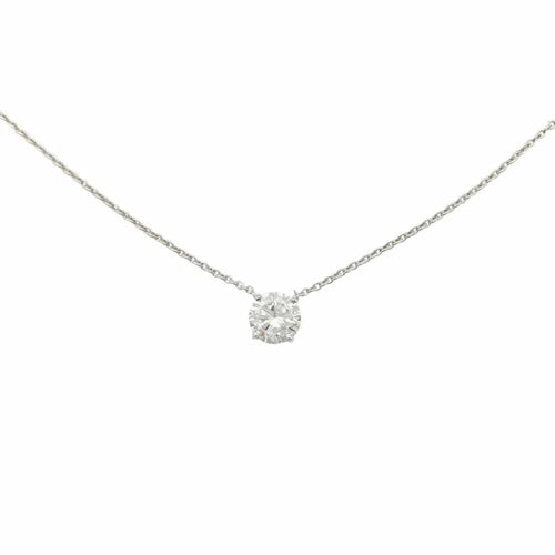 Collier Collier solitaire diamant taille brillant en or blanc 750 58 Facettes 31713