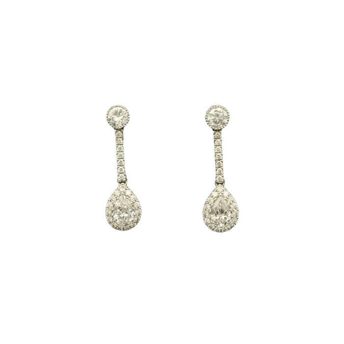 Boucles d'oreilles Boucles d'oreilles en diamant en forme de poire 58 Facettes