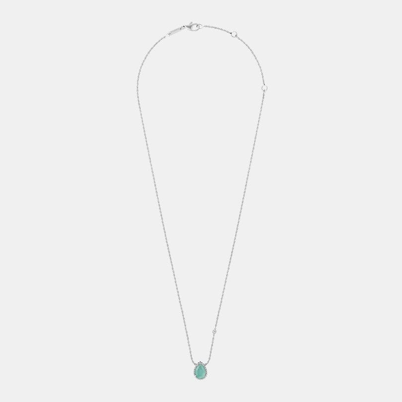 Pendentif Serpent Bohème Or blanc Aquaprase 0.78ct, motif XS