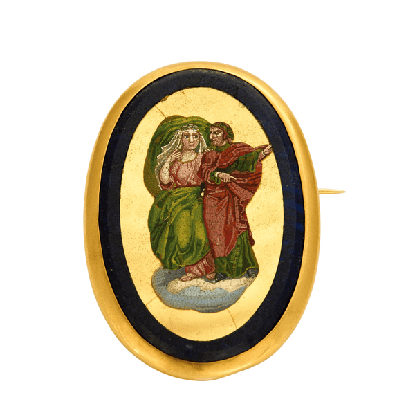 Broche Ancienne / Vintage En Micro-mosaïque - Très Bon état - Bijou D'exception