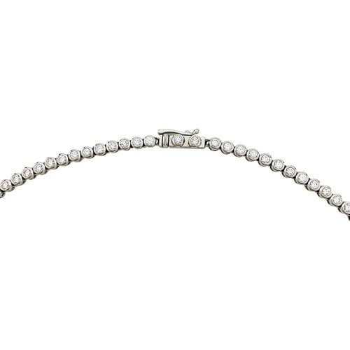 Collier Collier cravate rivière en or blanc 750 serti de diamants 58 Facettes 25379