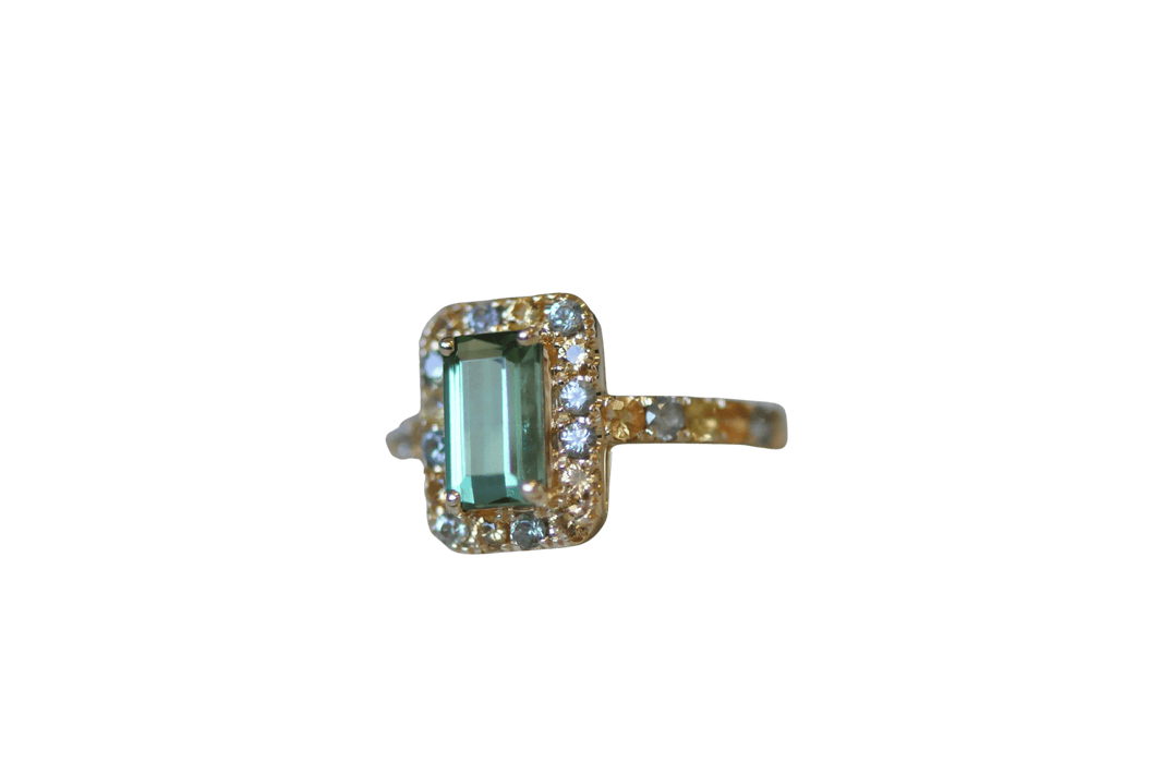 Bague 53.5 bague tourmaline et saphir fantaisie 58 Facettes