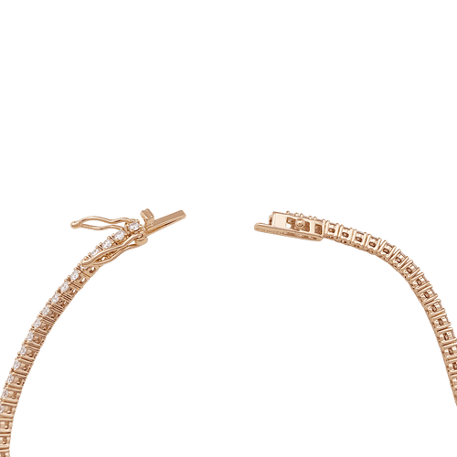Bracelet Bracelet ligne tennis or rose, diamants. 58 Facettes 34344