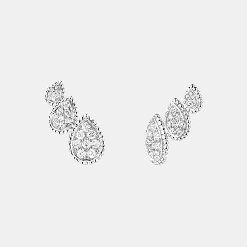 Boucles d'oreilles Serpent Bohème Or blanc Diamant 0.96ct, 3 motifs