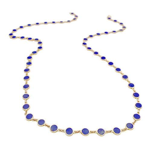 Collier Sautoir or jaune et lapis-lazuli. 58 Facettes 35078