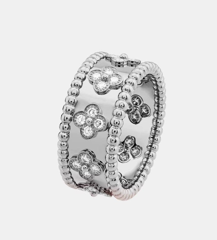 Bague Perlée Or blanc Diamant 0.71ct