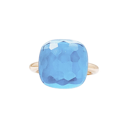 Bague 49 Pomellato Nudo Maxi - Bague en or rose et blanc et topaze bleue 58 Facettes 35352