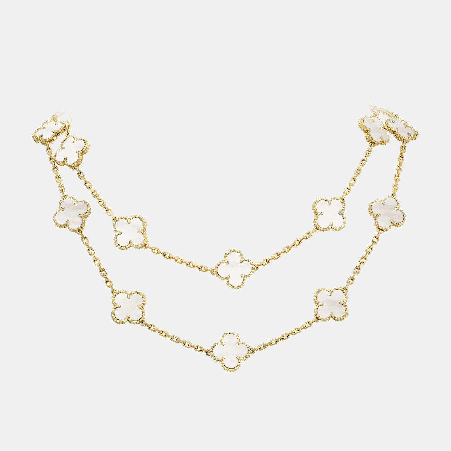 Collier Vintage Alhambra Or jaune Perle 20 motifs