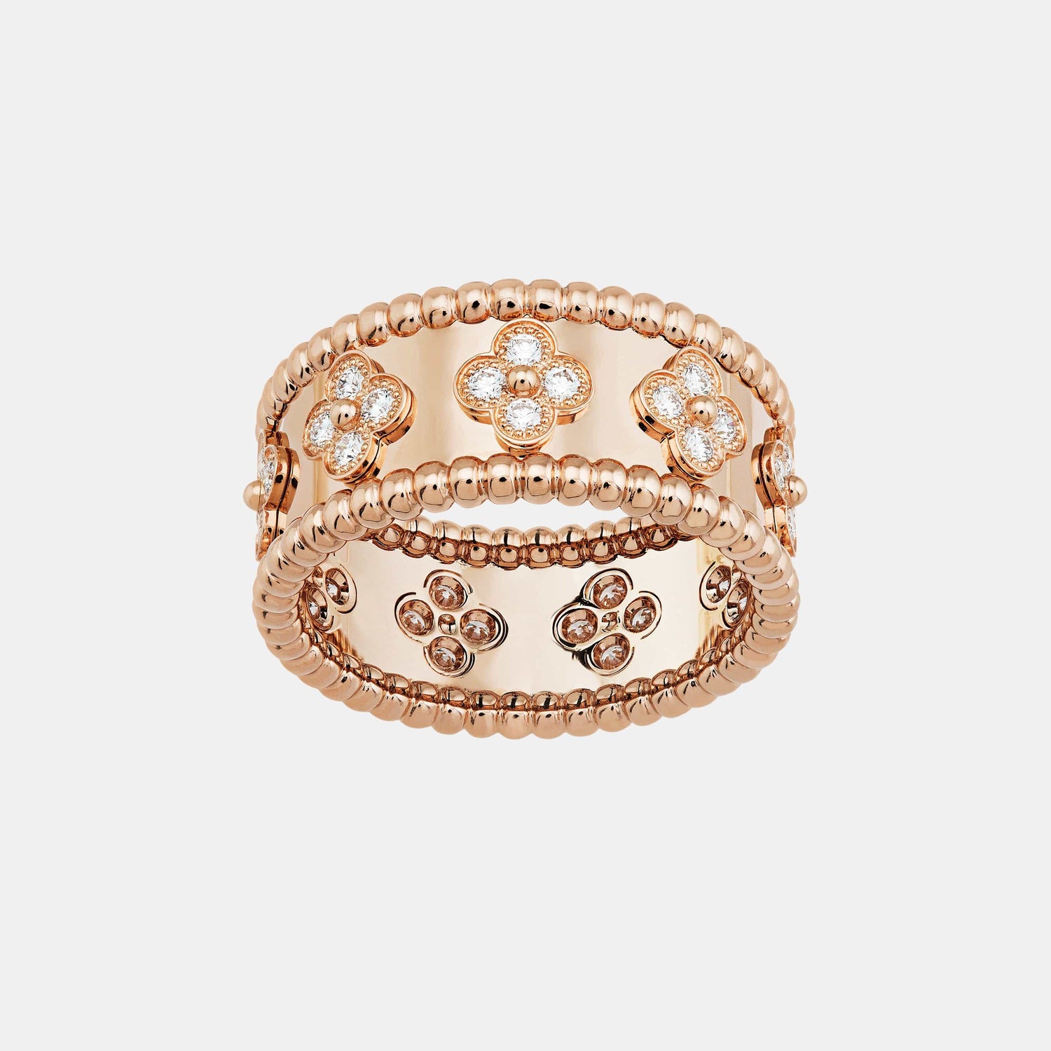 Bague Perlée Or rose Diamant 0.71ct