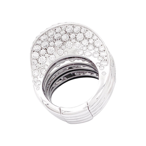 Bague 53 De Grisogono Onde - Bague en or blanc pavée de diamants 58 Facettes 33895