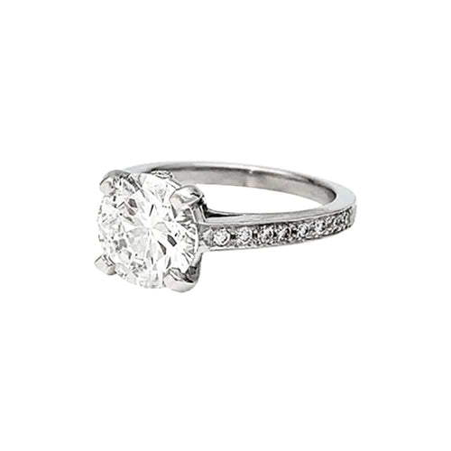 Bague 49 Bague en platine 950 sertie d’un diamant 2,02 ct HRD 58 Facettes 30455