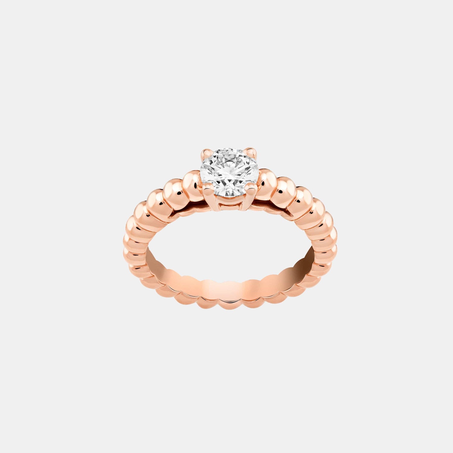 Bague Perlée Or rose Diamant 0.7ct