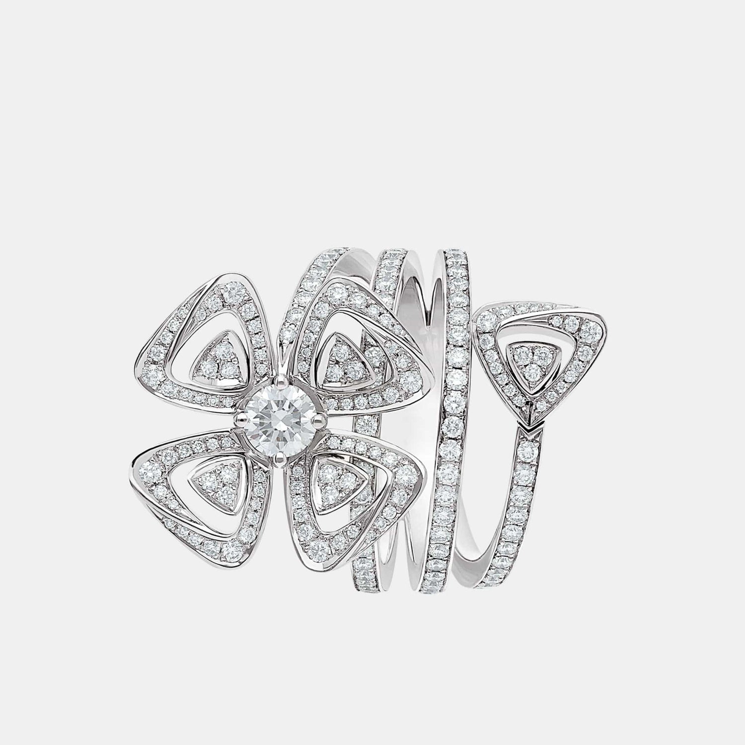 Bague Fiorever Or blanc Diamant 0.3,0.79ct