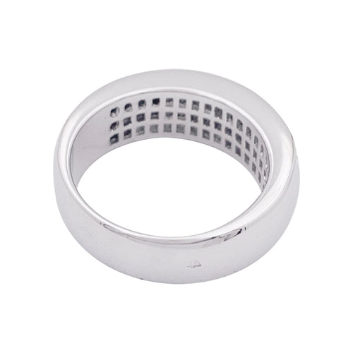 Bague 53 Bague jonc pavée en or blanc 750 et diamants princesse 58 Facettes 33993