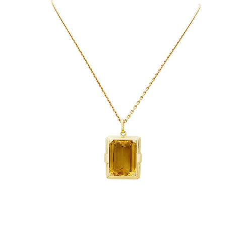 Pendentif Pendentif rectangulaire en or jaune 18K et citrine 58 Facettes 35285