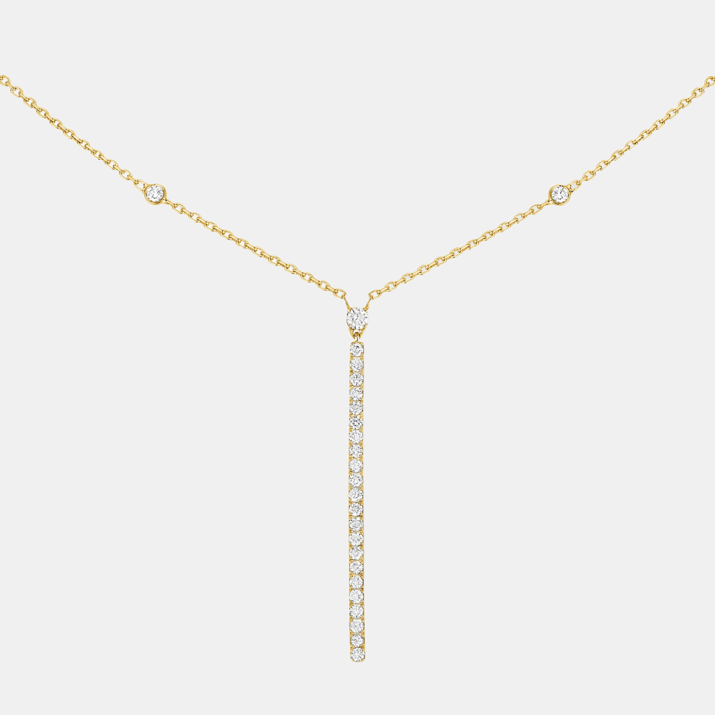 Collier Gatsby Verticale Or jaune Diamant 0.38ct