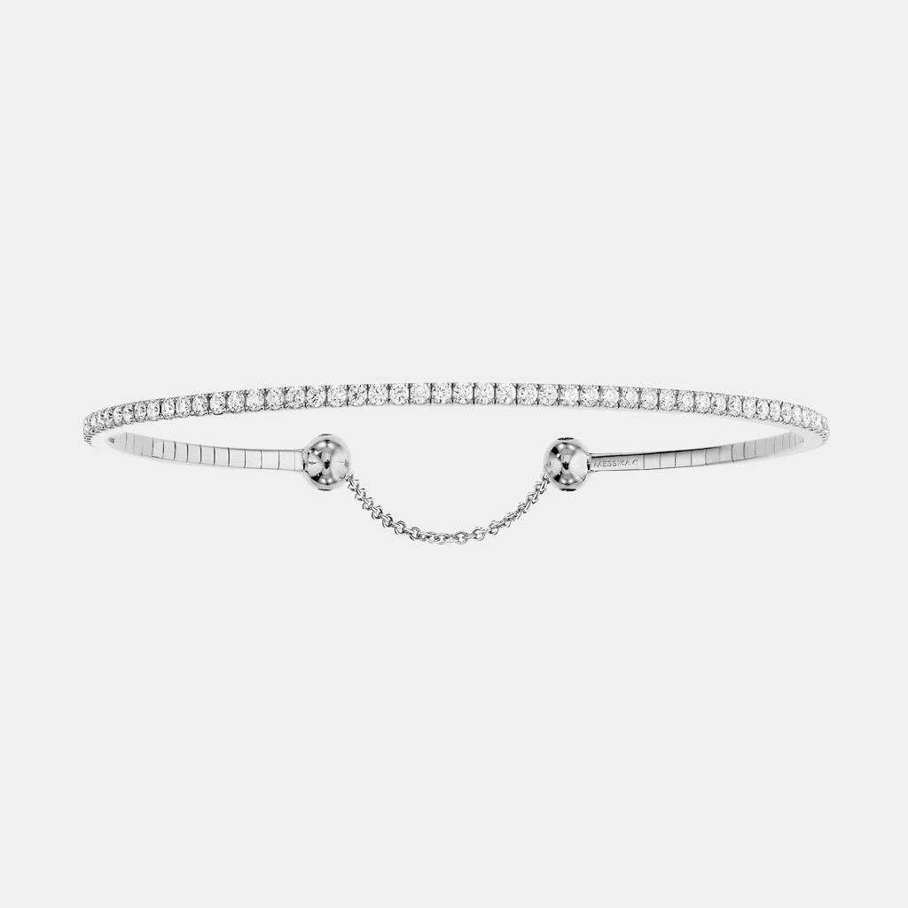 Bracelet Skinny Or blanc Diamant 1.6ct