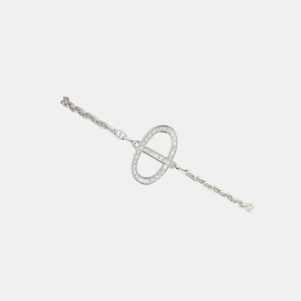 Bracelet Chaîne d'Ancre Or blanc Diamant 0.16 ct