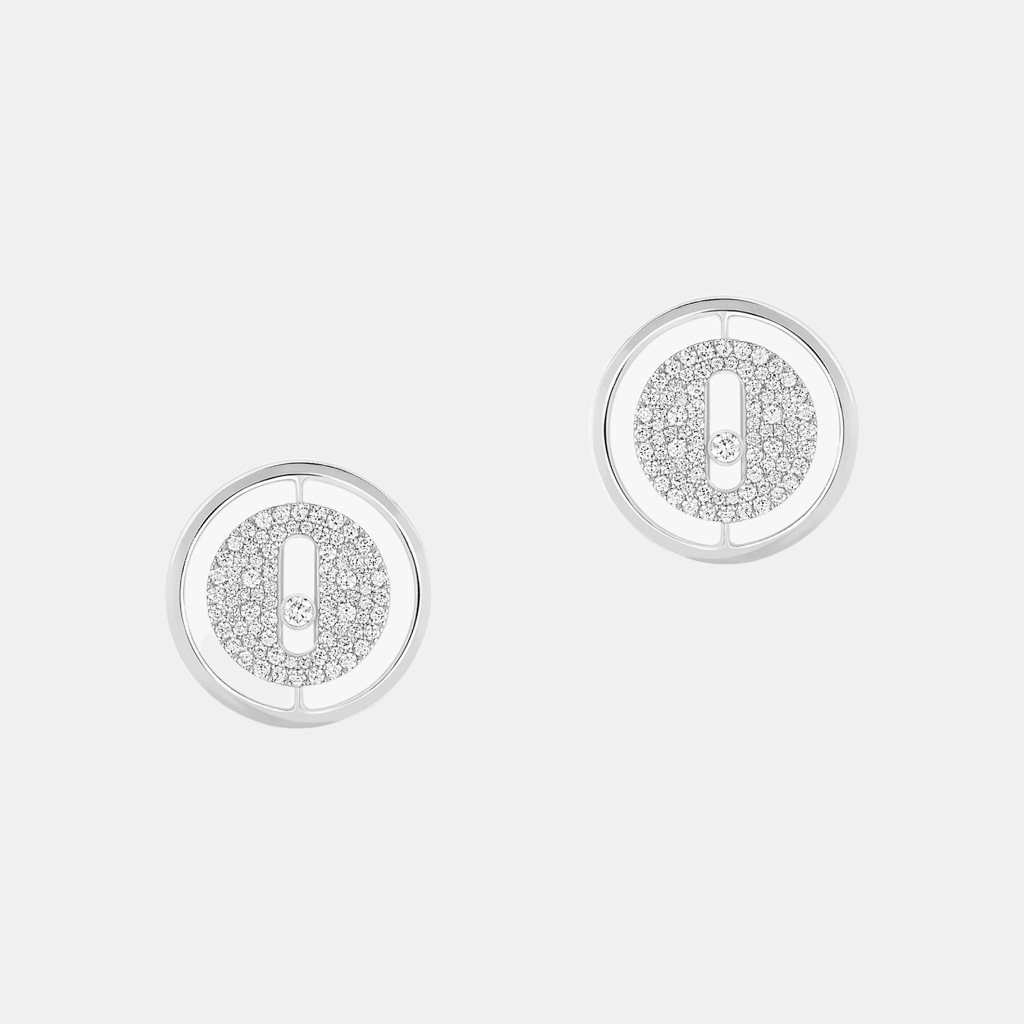 Boucles d'oreilles Lucky Move Pavé Or blanc Diamant 0.5ct