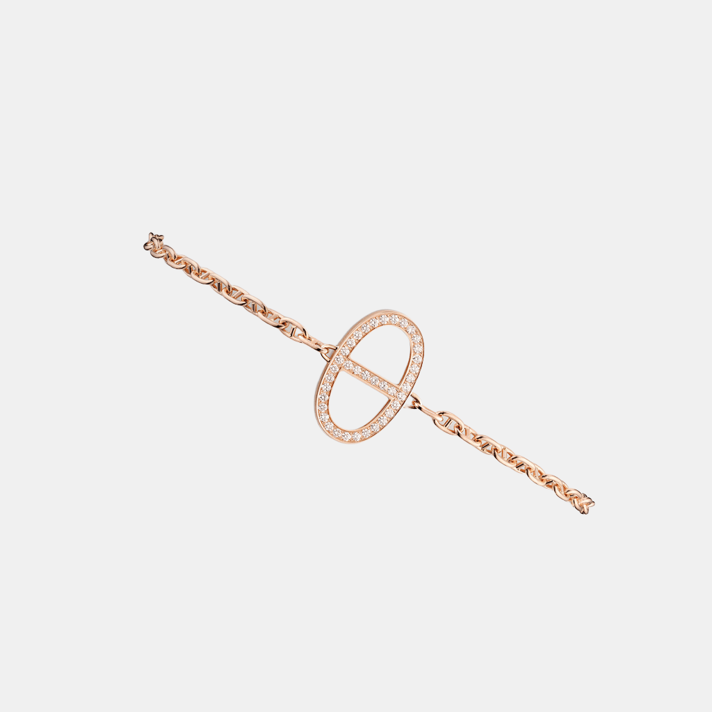 Bracelet Chaîne d'Ancre Or rose Diamant 0.16 ct