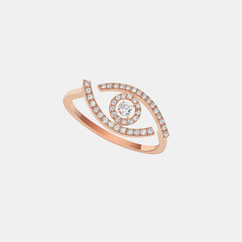 Bague Lucky Eye Pavé Or rose Diamant 0.03ct