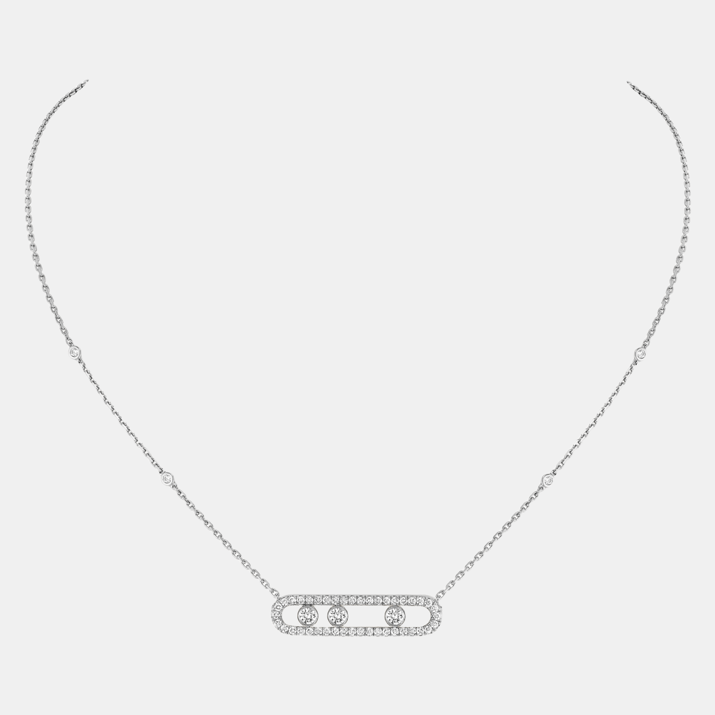 Collier Move Pavé Or blanc Diamant 0.08ct