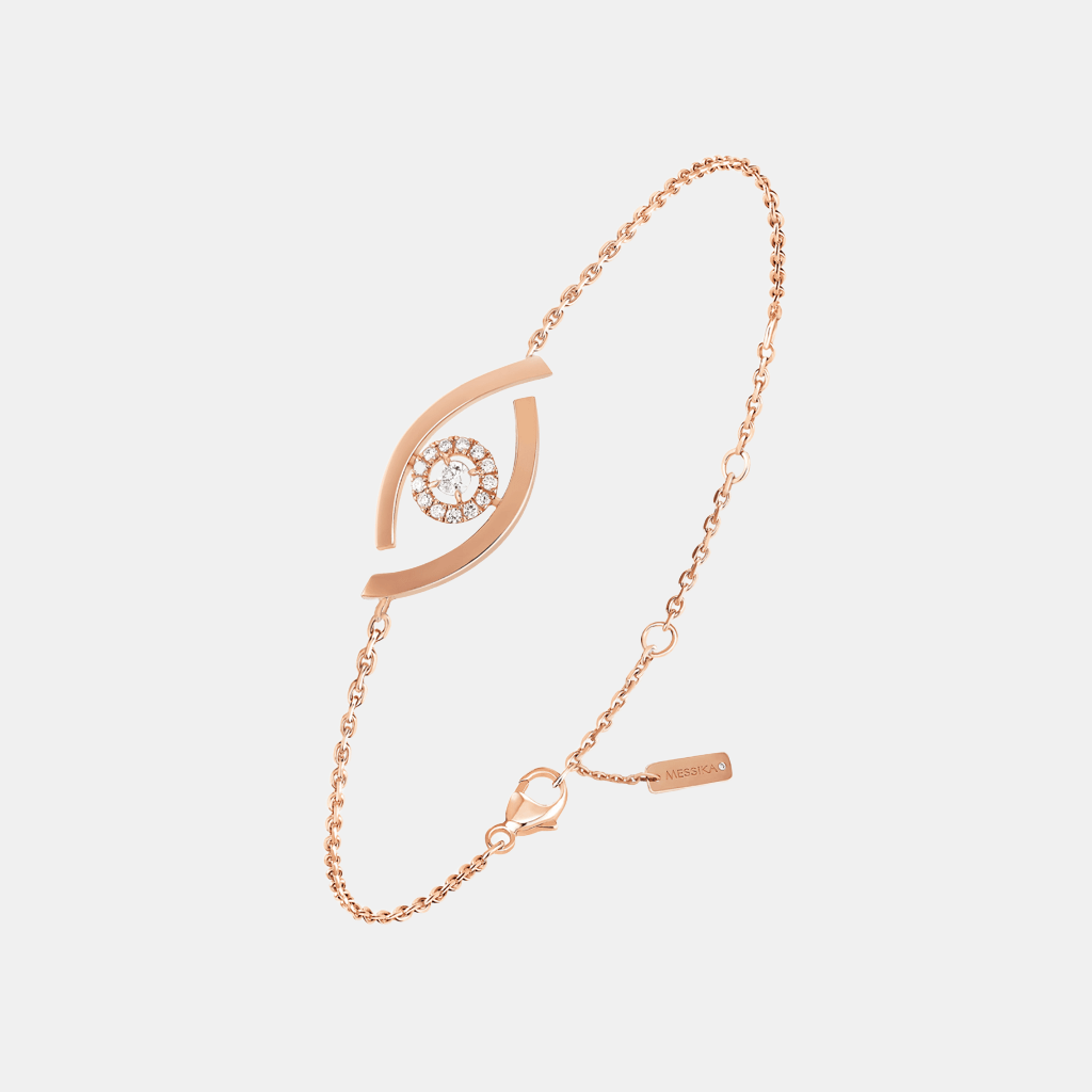 Bracelet Lucky Eye Or rose Diamant 0.03ct