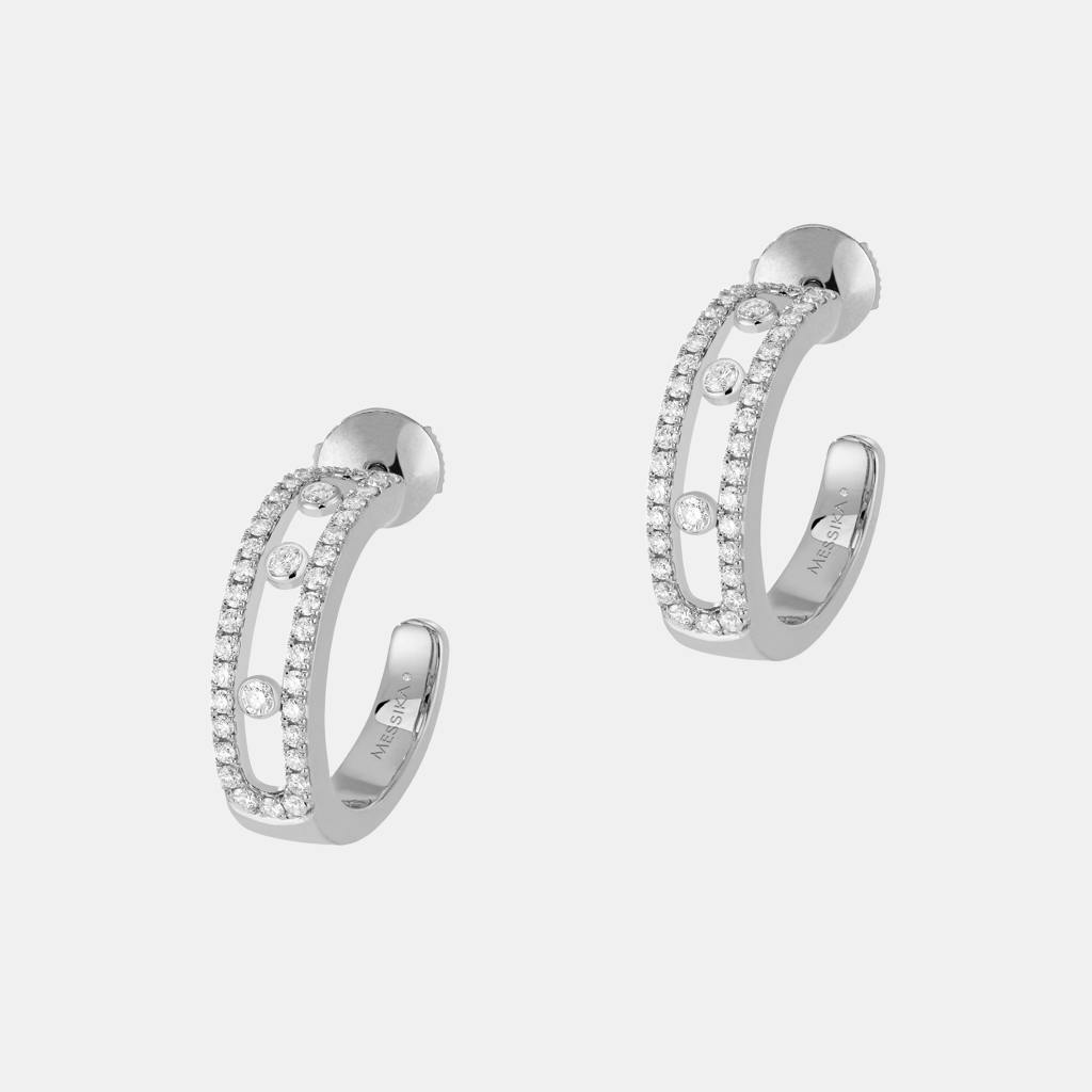 Boucles d'oreilles Move Pavé Or blanc Diamant 0.5ct