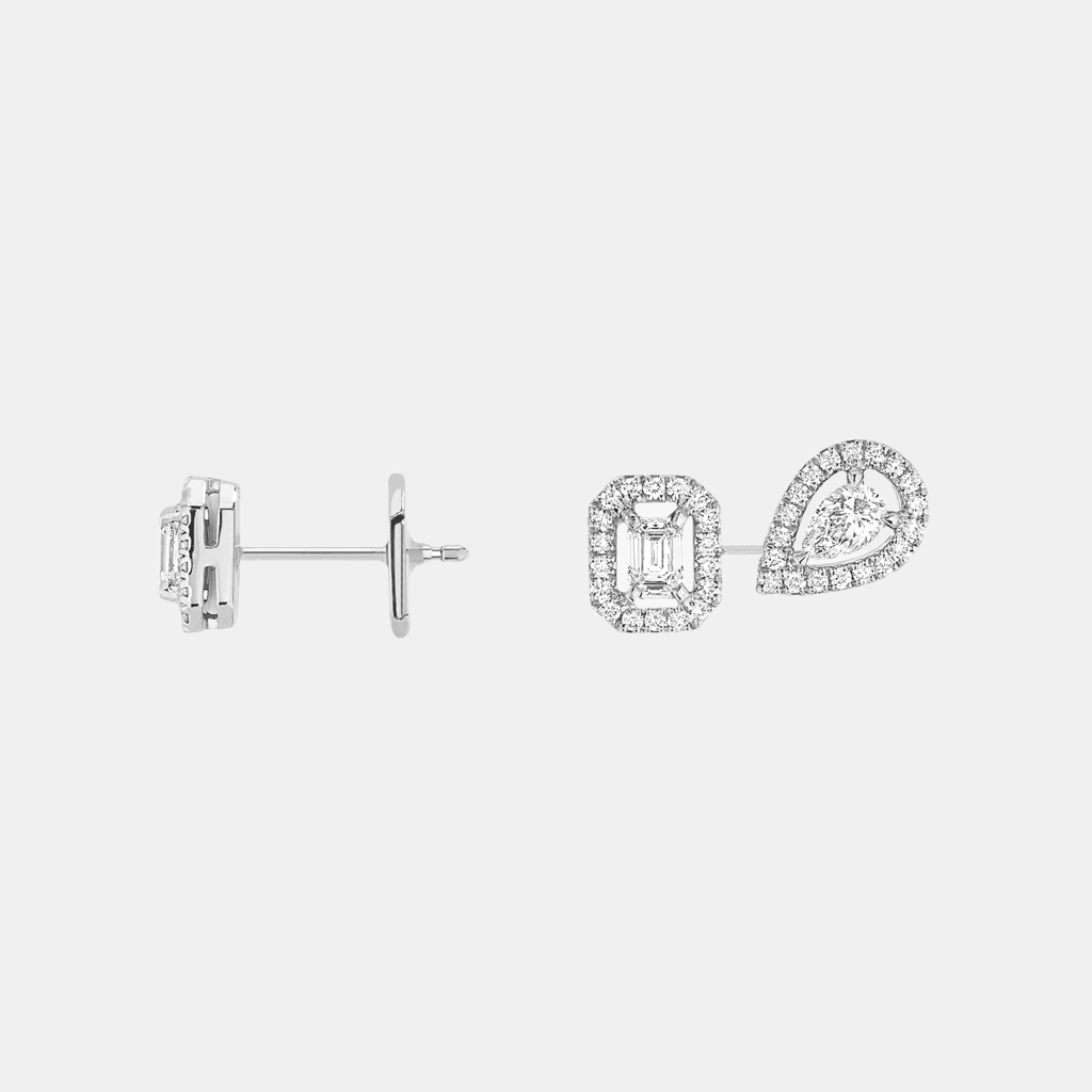Boucles d'oreilles My Twin Or blanc Mixte 3x0.1ct