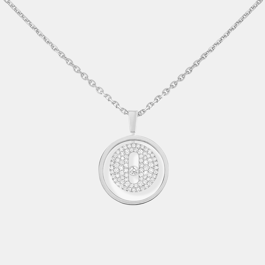 Collier Lucky Move Pavé SM Or blanc Diamant 0.2ct