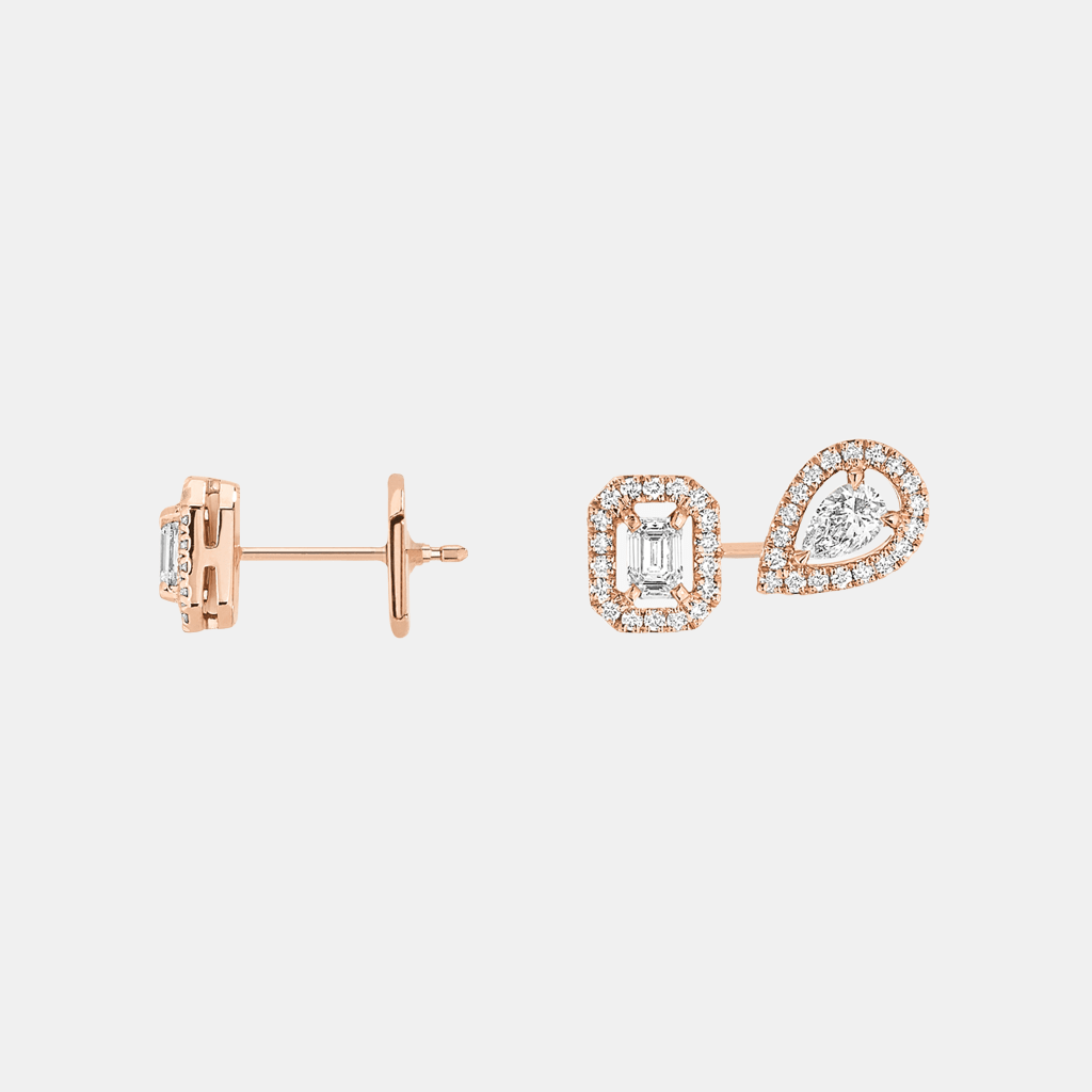 Boucles d'oreilles My Twin Or rose Mixte 3x0.10ct