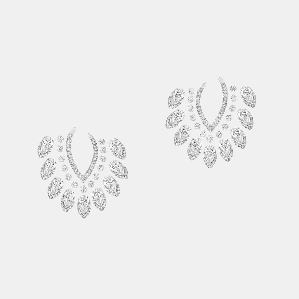 Boucles d'oreilles Desert Bloom L Or blanc Diamant 3.2ct