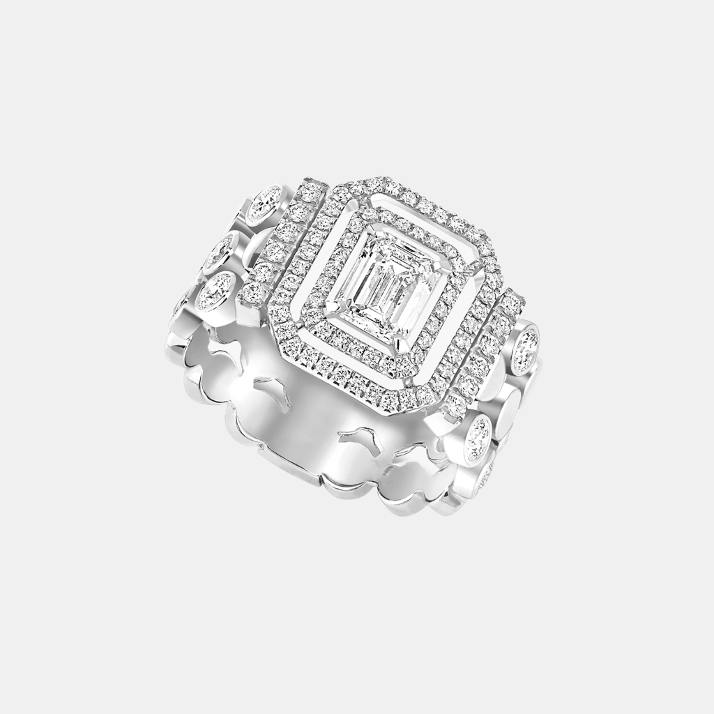 Bague D-Vibes Multi Rangs Or blanc Diamant 0.5ct