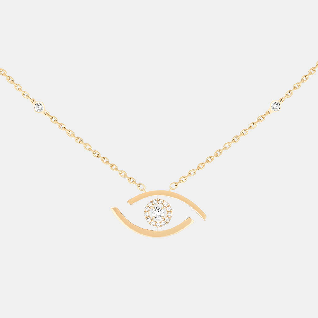 Collier Lucky Eye Or jaune Diamant 0.16ct
