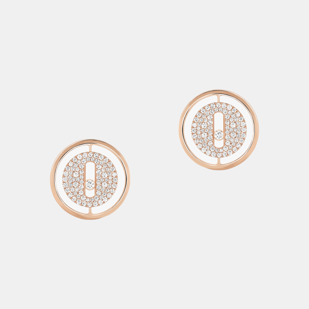 Boucles d'oreilles Lucky Move Pavé Or rose Diamant 0.5ct