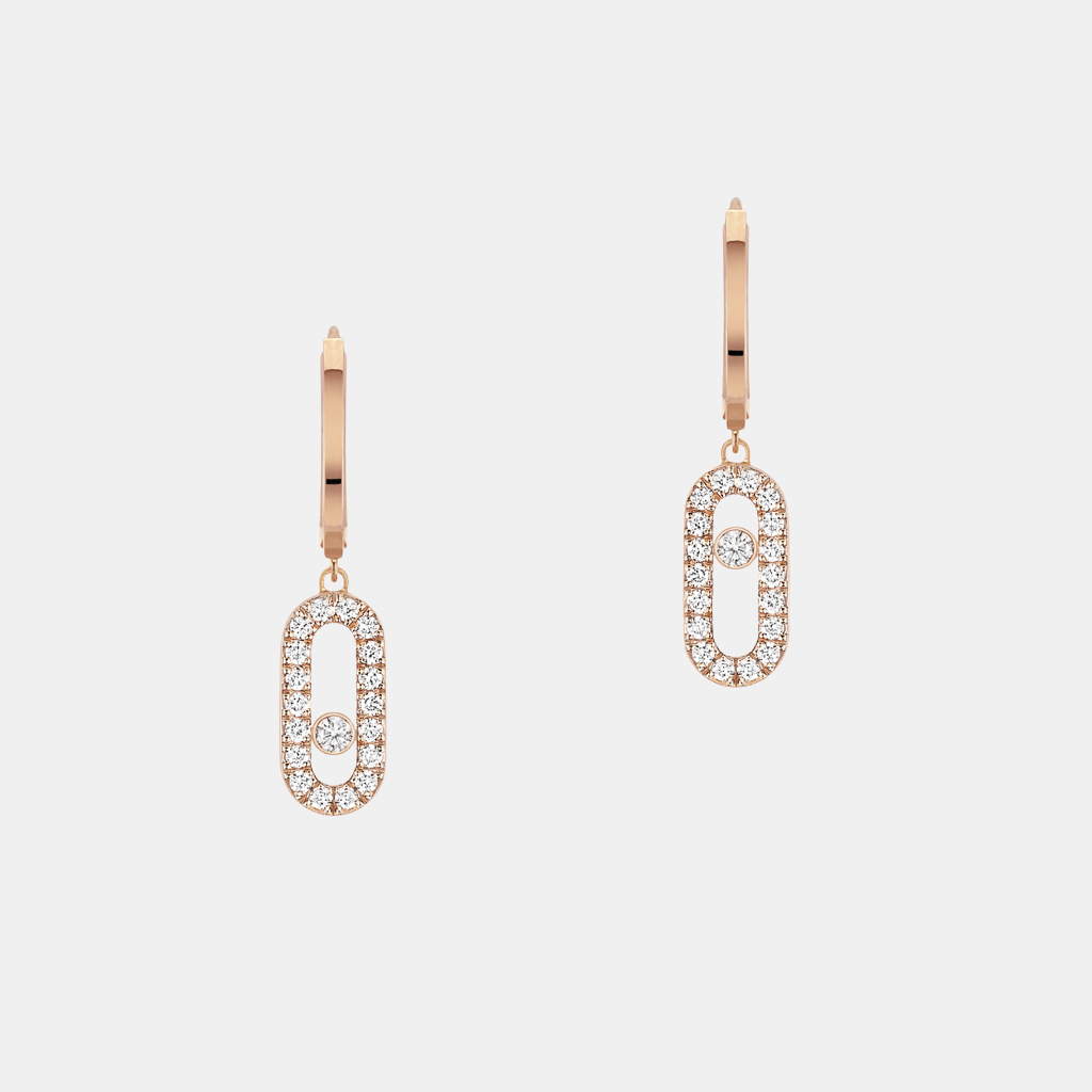 Boucles d'oreilles Move Uno Or rose Diamant 0.19ct