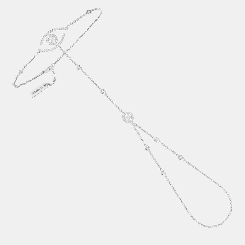 Bracelet Lucky Eye Or blanc Diamant 0.03ct