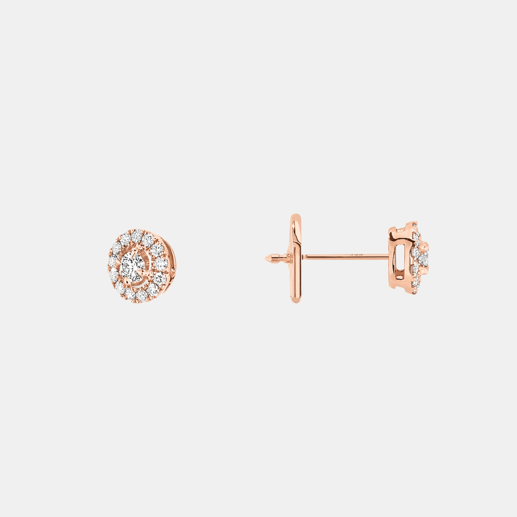 Boucles d'oreilles Joy Rond Or rose Diamant 0.03ct