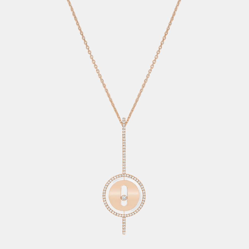 Collier Lucky Move Arrow Or rose Diamant 0.66ct