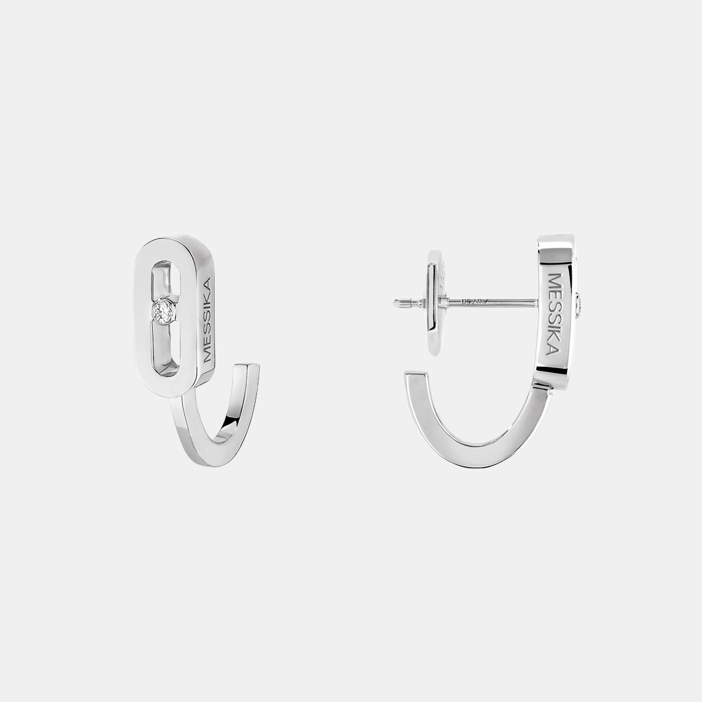 Boucles d'oreilles Move Uno Mini Or blanc Diamant 0.015ct