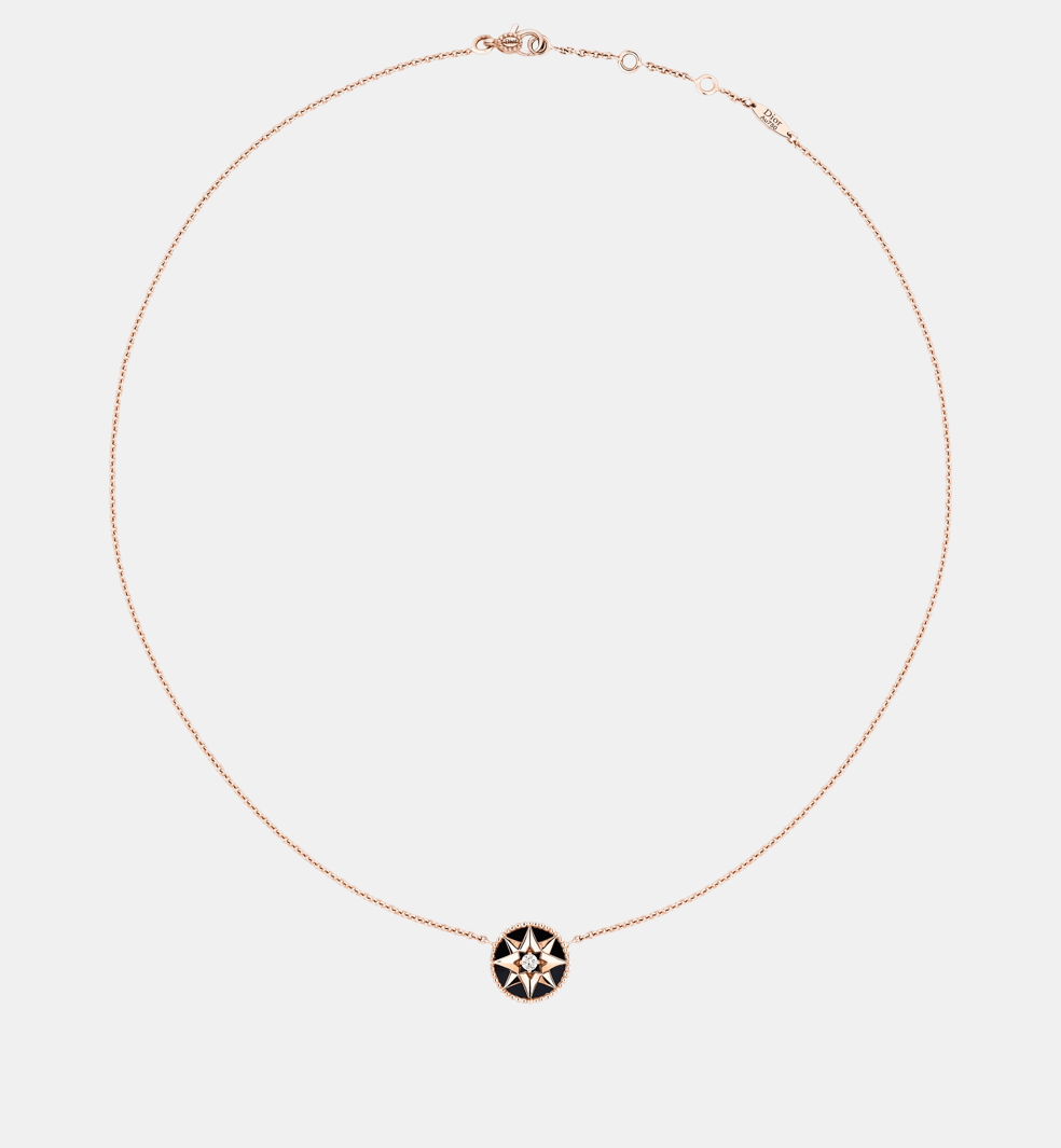 Collier Rose des Vents Or rose Diamant 0.045 ct