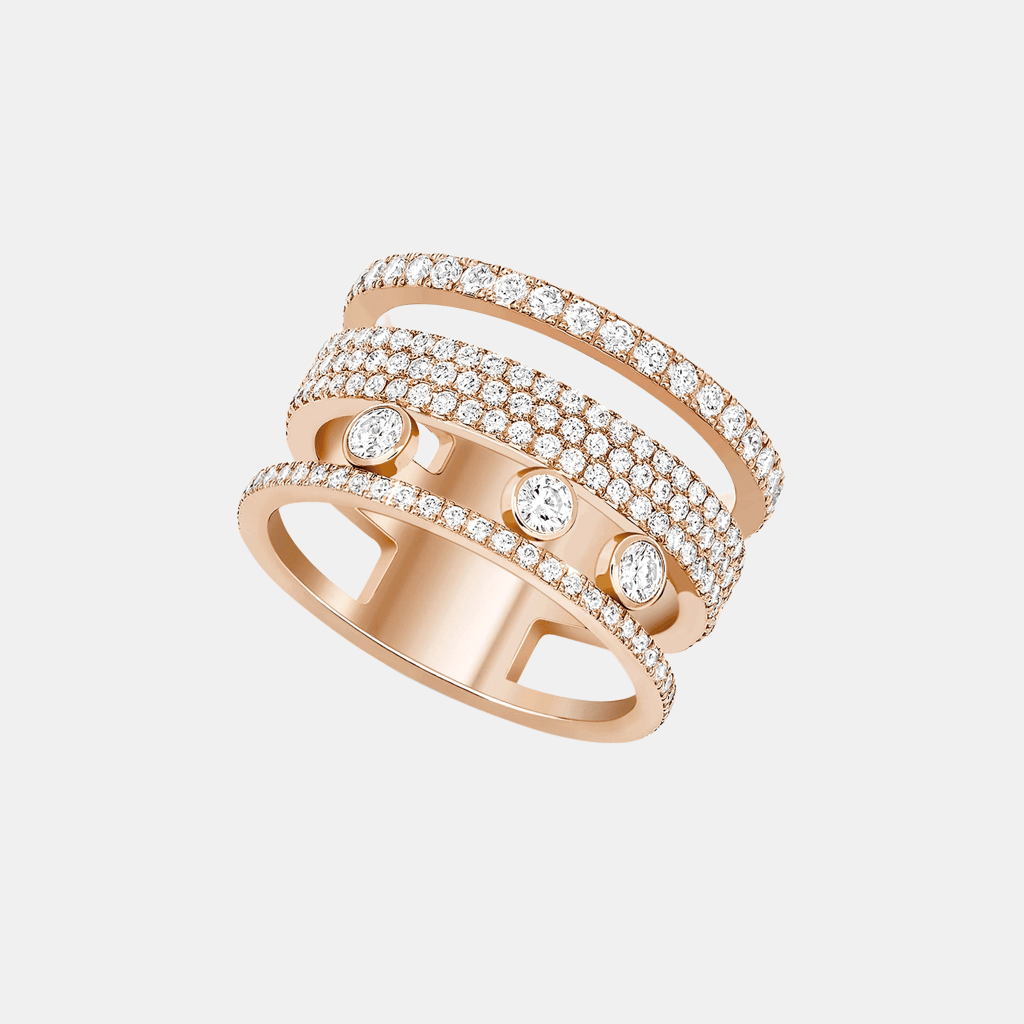 Bague Move Romane Pavé LM Or rose Diamant 1ct