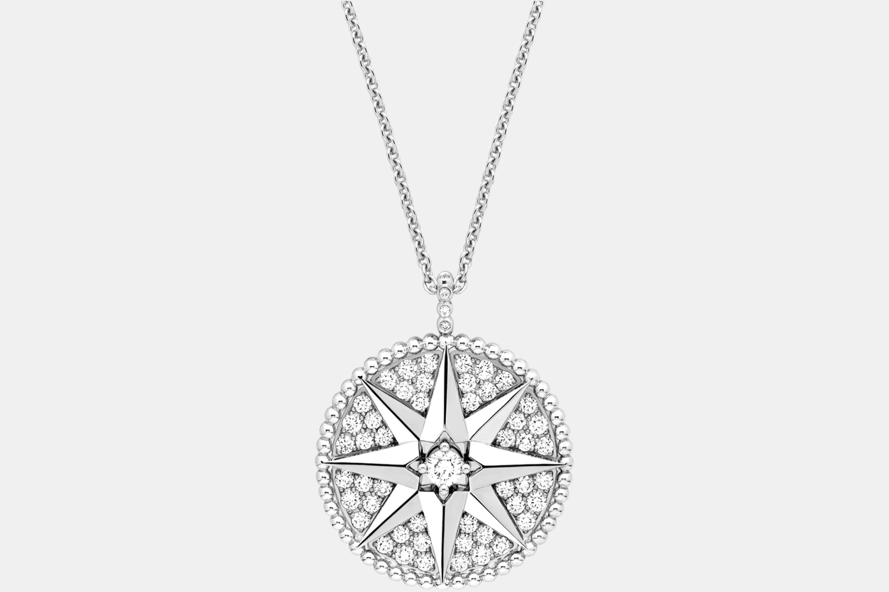 Collier Rose des Vents Or blanc Diamant 2.18 ct