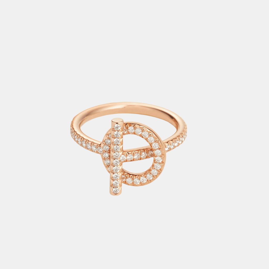 Bague Echappée Hermès Petit modèle Or rose Diamant 0.43 ct