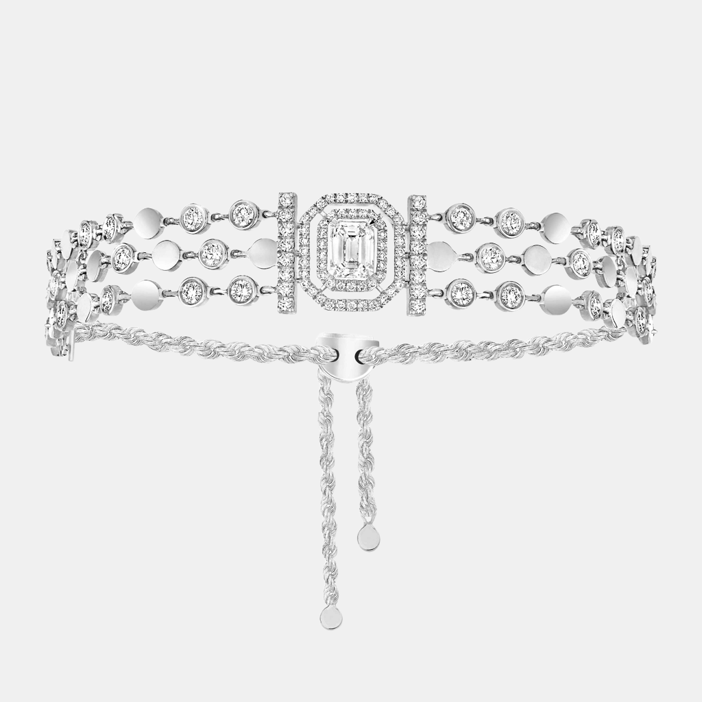 Bracelet D-Vibes Multi Rangs Or blanc Diamant 0.4ct