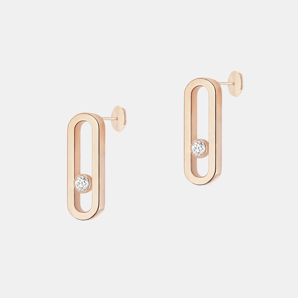 Boucles d'oreilles Move Uno Or rose Diamant 0.16ct
