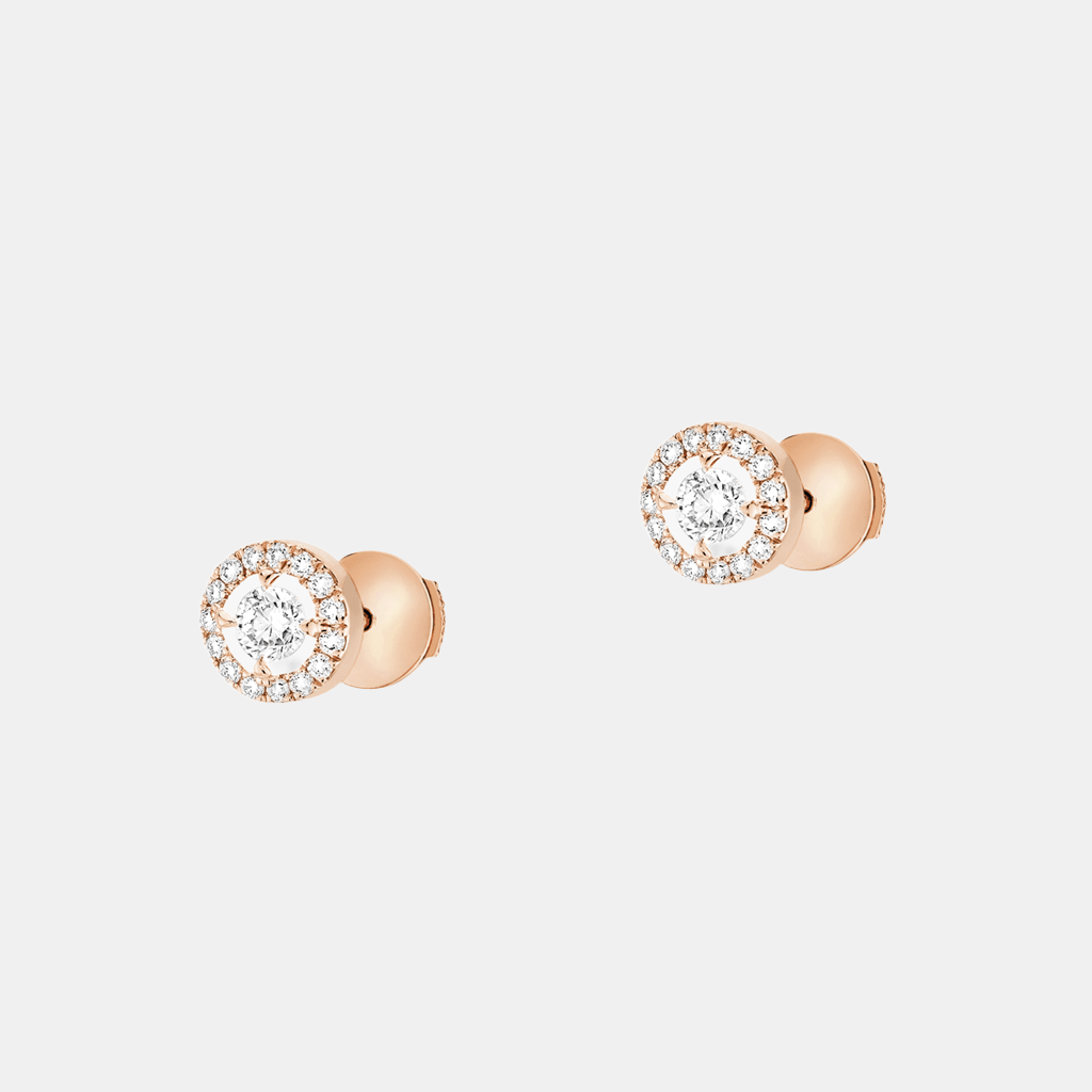 Boucles d'oreilles Joy Rond Or rose Diamant 0.1ct