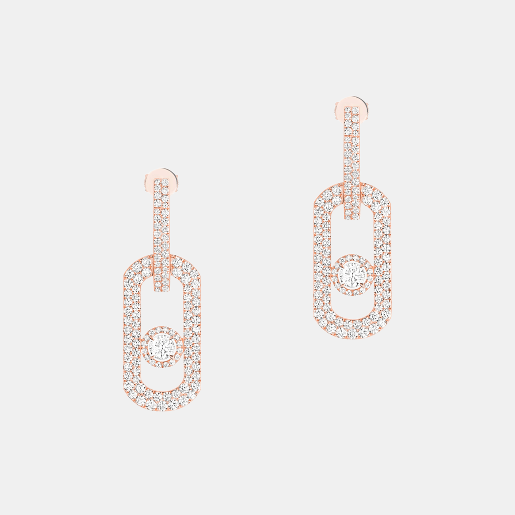 Boucles d'oreilles So Move Pavé XL Or rose Diamant 2.12ct