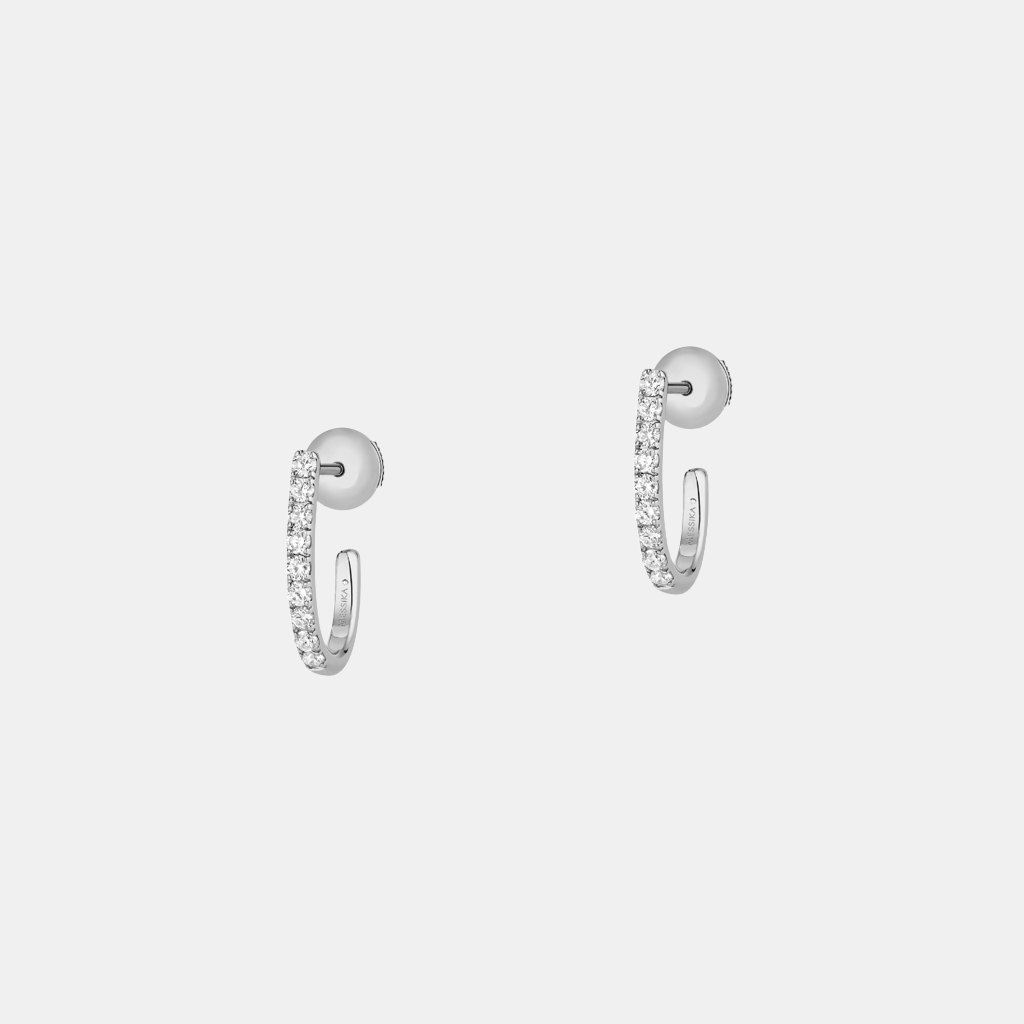 Boucles d'oreilles Gatsby XS Or blanc Diamant 0.17ct
