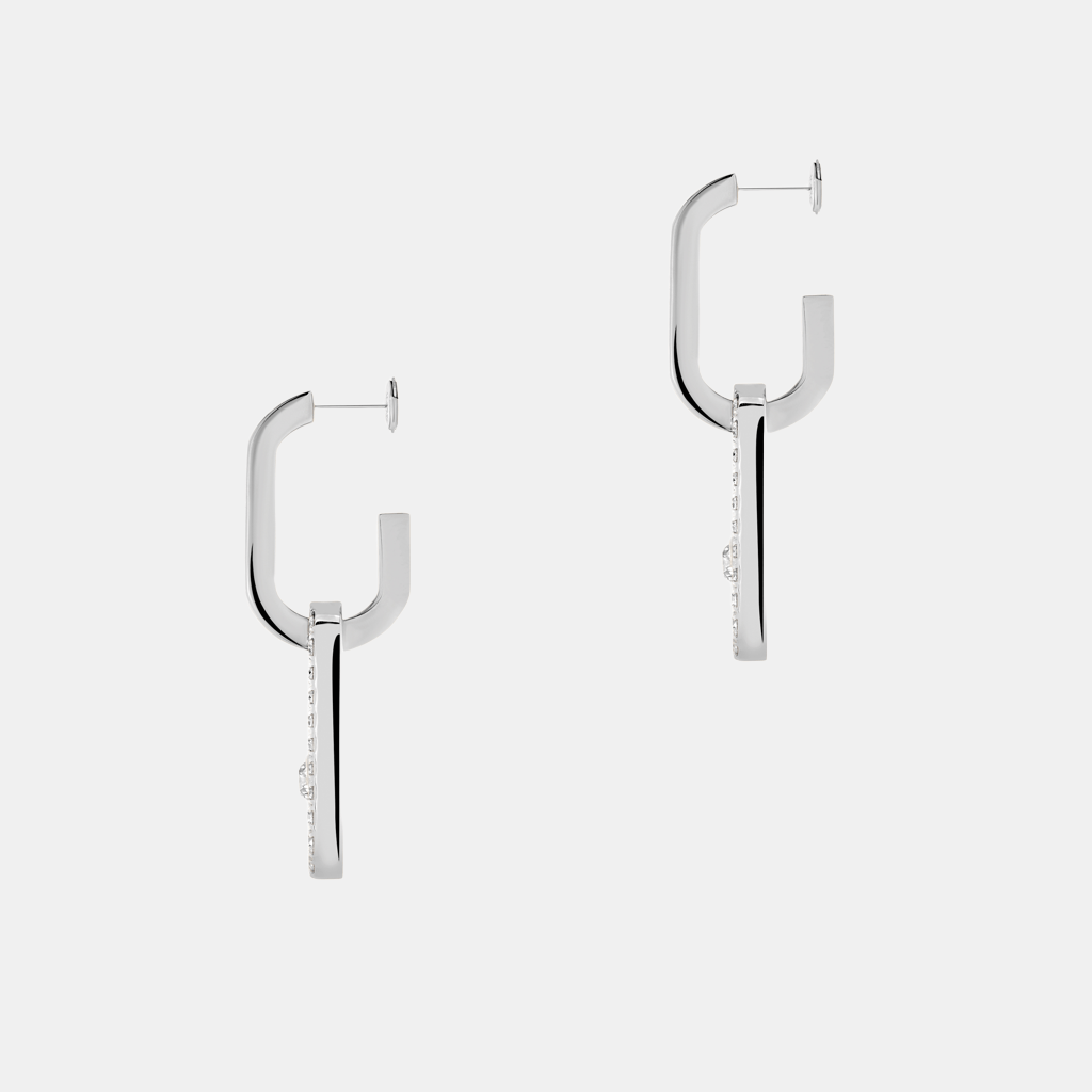 Boucles d'oreilles Move Link Or blanc Diamant 0.85ct